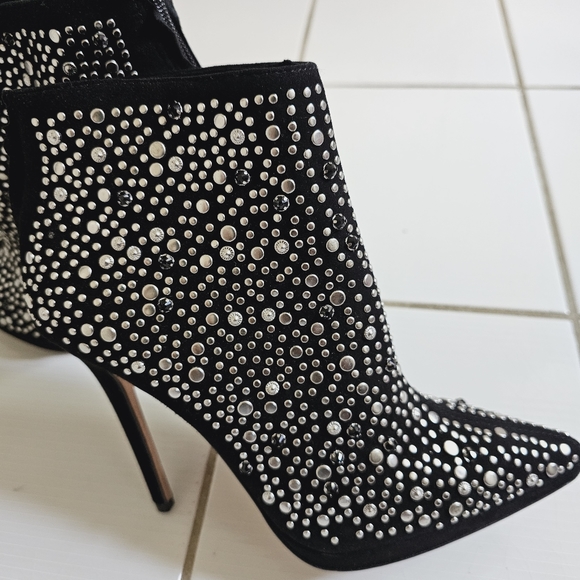 Jean-Michel Cazabat Ankle Boots Black Studded, Crystal Accent EU 37 Tag On - Picture 4 of 14